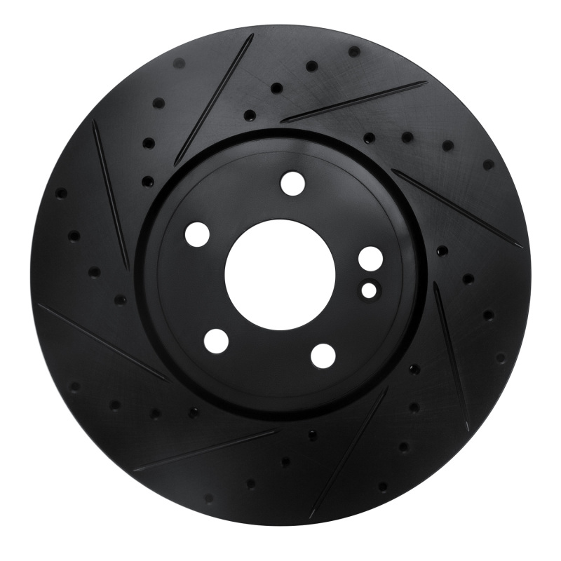 Mercedes-Benz A220 Brake Rotor (1) - Front Left - R1 Concepts - Drilled & Slotted - Black - `19-`26 Mercedes-Benz A220 Brake Rotor (1) - Front Left - R1 Concepts - Drilled & Slotted - Black - `19-`26